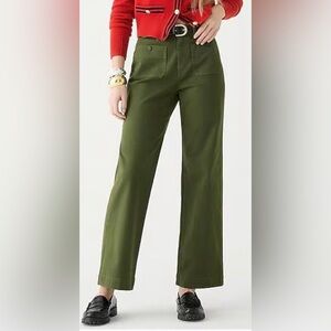 J. Crew Sailor slim wide-leg chino pant in Olive Green